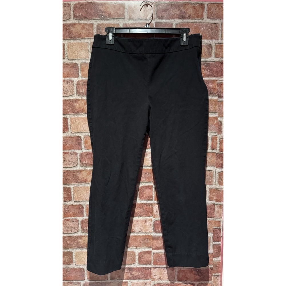 Talbots Capri Pants Women's Size 10 Solid Black Chatham Ankle Pant ZipUp Closure